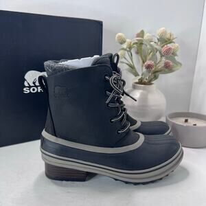 Sorel Slimpack III Lace Waterproof Insulated Leather Boot Black Women 8 Tried On
